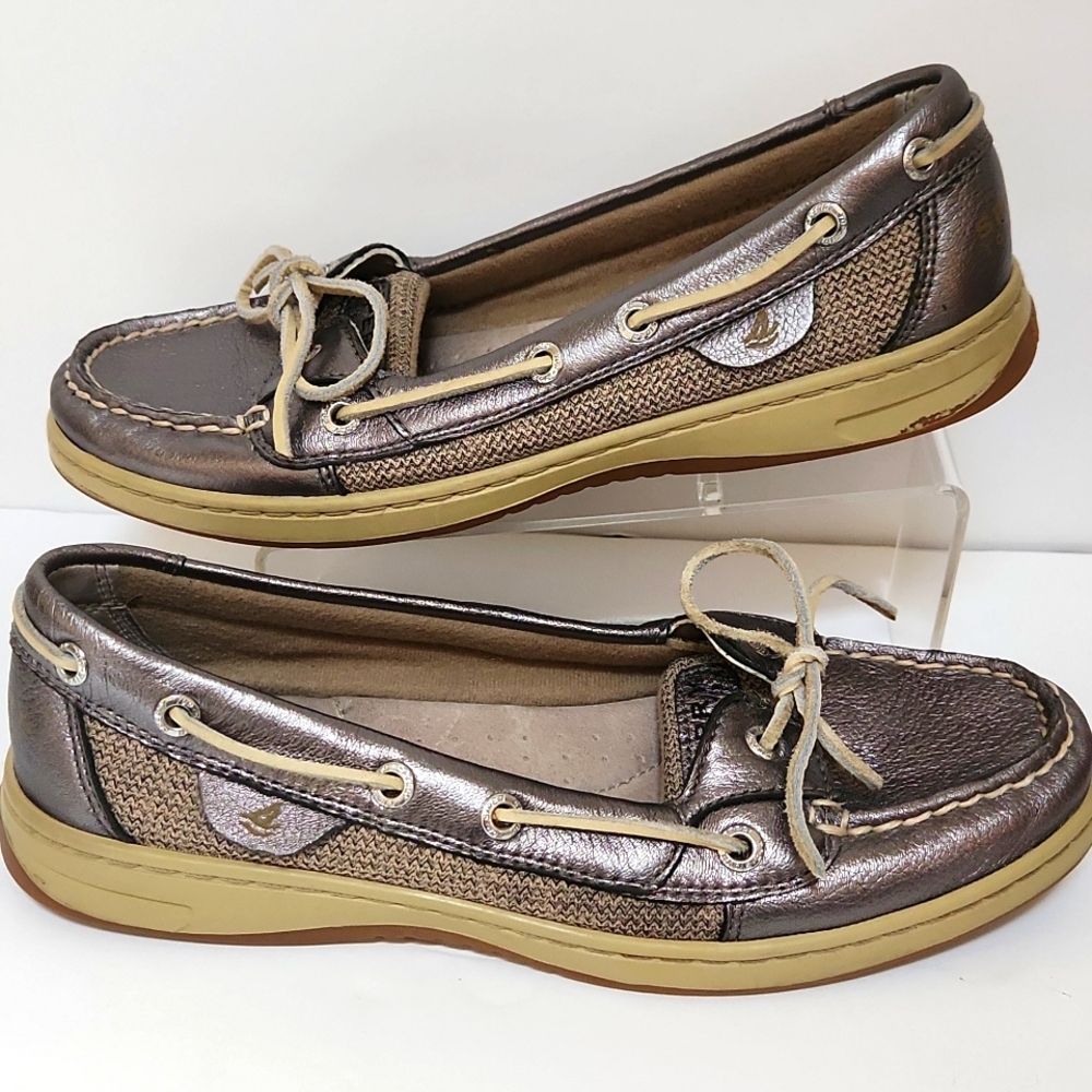 Sperry Metallic Brown and Tan Boat Shoes Flats